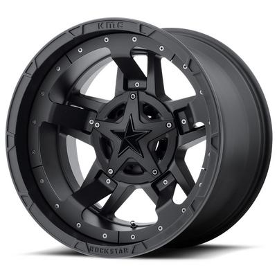XD Wheels XD827 Rockstar 3, 18x9 with 5 on 5 and 5 on 135 Bolt Pattern - Matte Black with Black Accents-XD82789043700